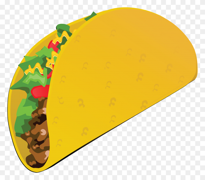 4000x3488 Free Clipart Of A Taco - Taco Truck Clipart