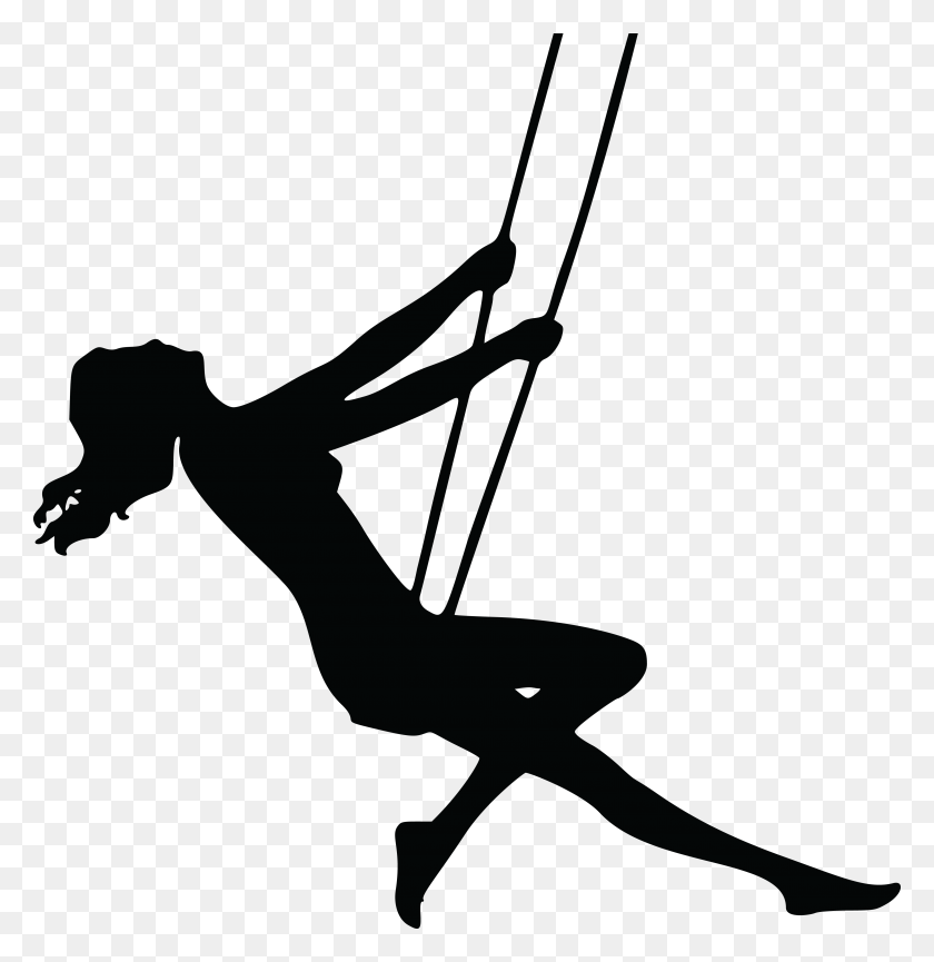 4000x4132 Free Clipart Of A Woman Swinging - Trapeze Clipart