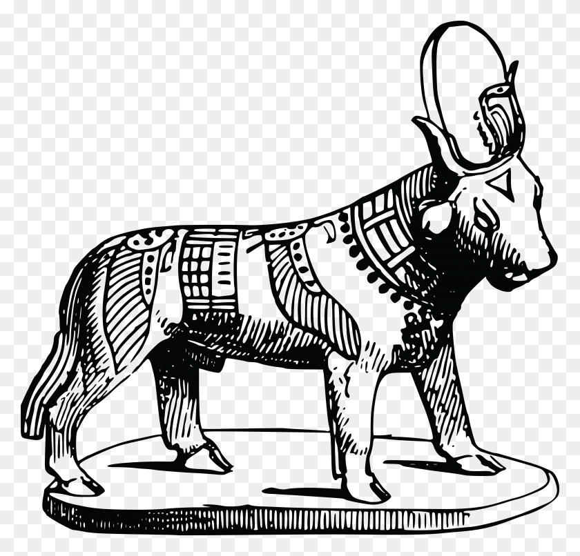 4000x3828 Free Clipart Of An Egyptian Bull - Steer Head Clipart