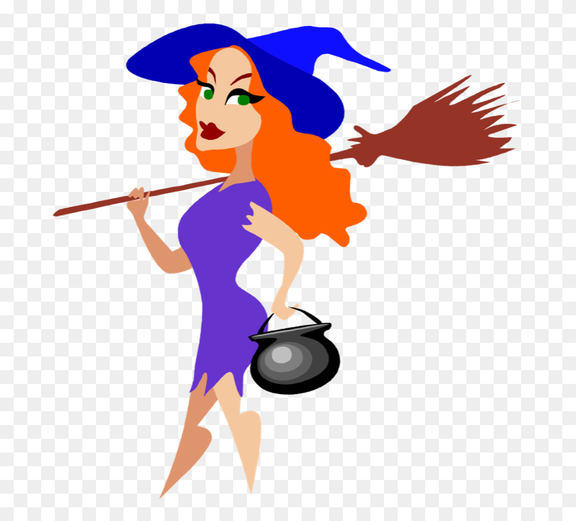 689x700 Free Clipart Of Halloween Witches - Western Clip Art