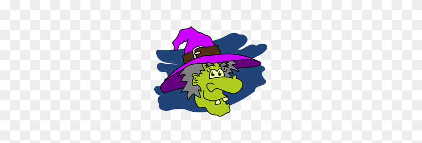 225x225 Free Clipart Of Halloween Witches - Broomstick Clipart