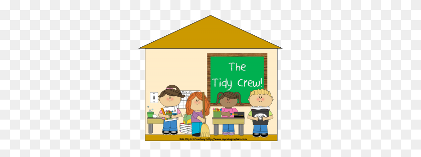 288x255 Free Clipart Of Students Cleaning Up A Classroom - Students Sharing Clipart
