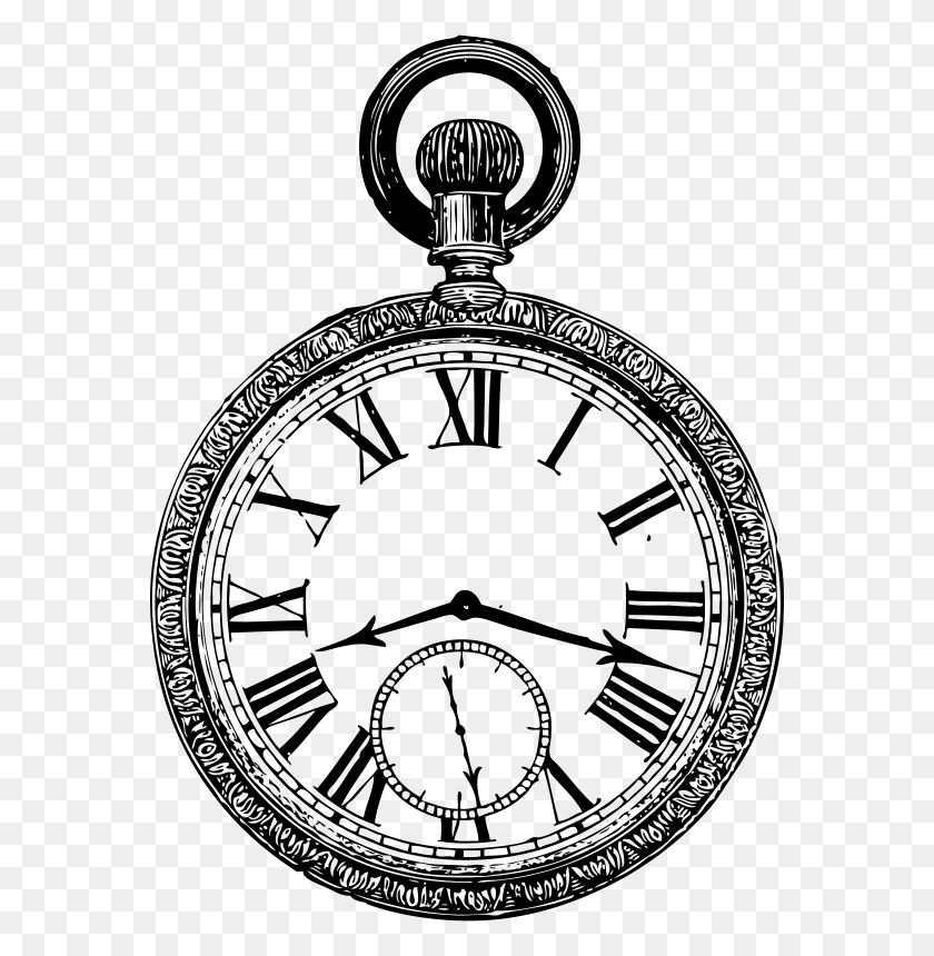 570x800 Free Clipart Old Pocketwatch Johnny Automatic - Pocket Watch Clipart