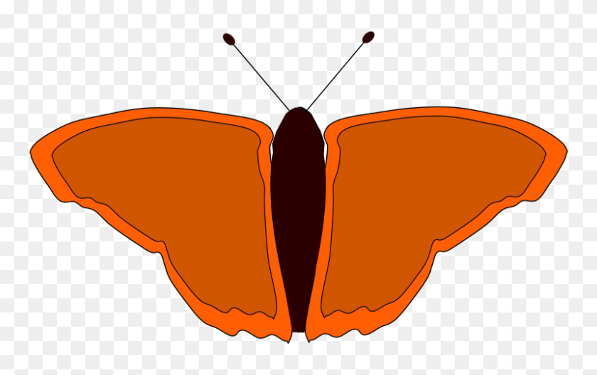 800x480 Free Clipart Orange Butterfly Redccshirt - Clipart De Mariposa Naranja