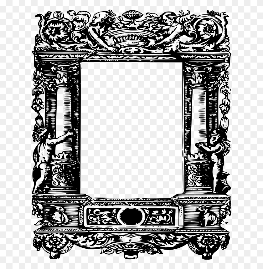 639x800 Free Clipart Ornate Curly Column Frame - Ornate Clipart
