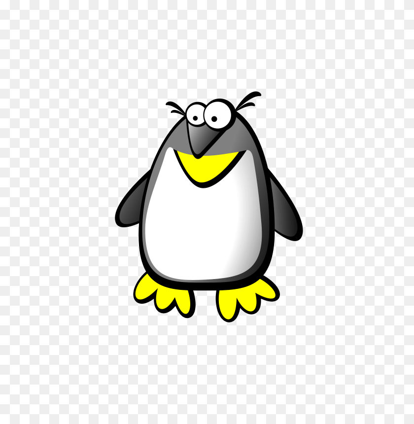 566x800 Бесплатный Клипарт Penguin Placidoaps - Пингвин Черно-Белый Клипарт