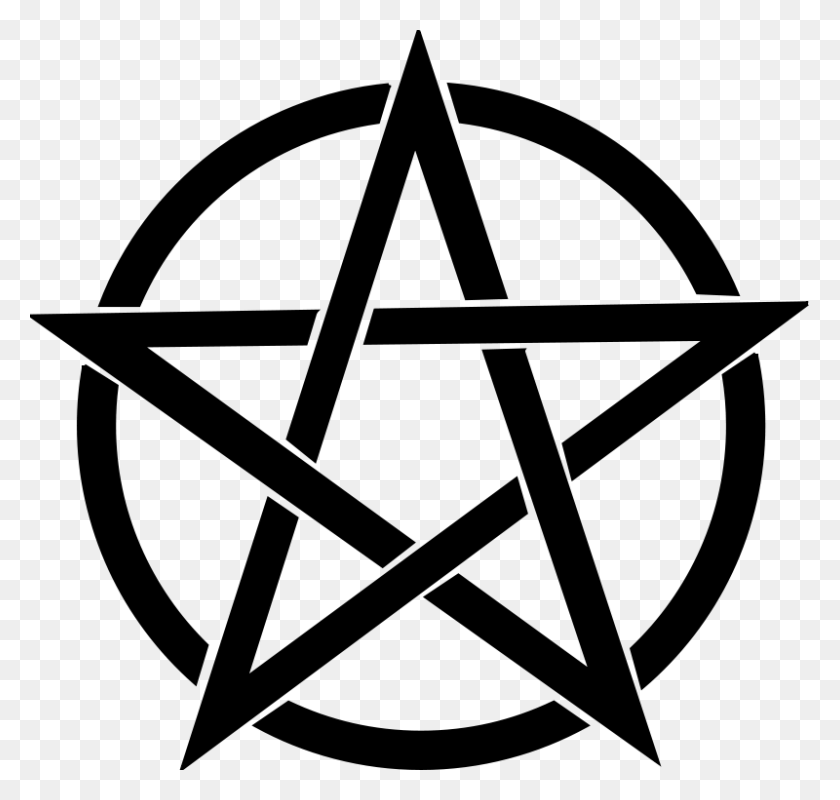 800x759 Free Clipart Pentagram Kuba - Witch Clipart Black And White