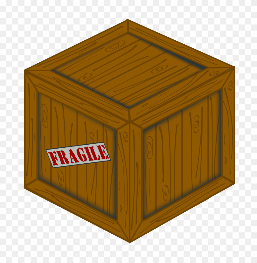695x800 Free Clipart Perspective Wooden Crate Eady - Crate Clipart