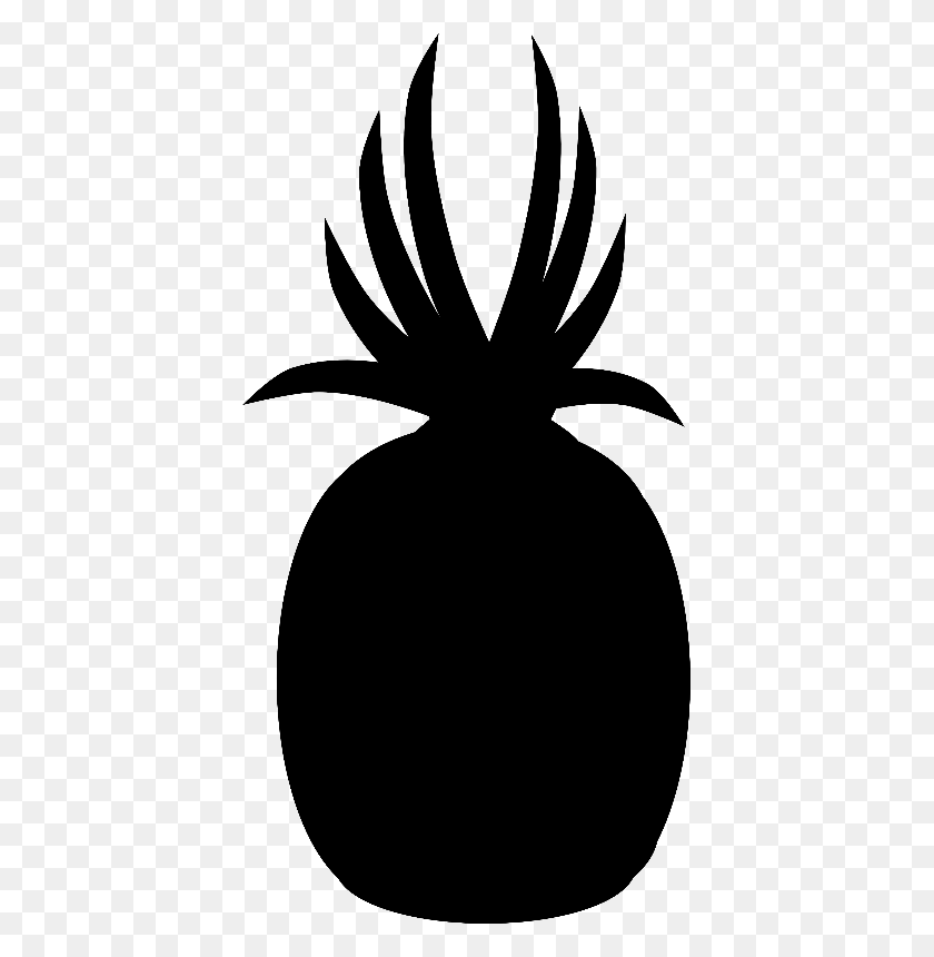 403x800 Free Clipart Pineapple Silhouette Fedorai - Pineapple Black And White Clipart