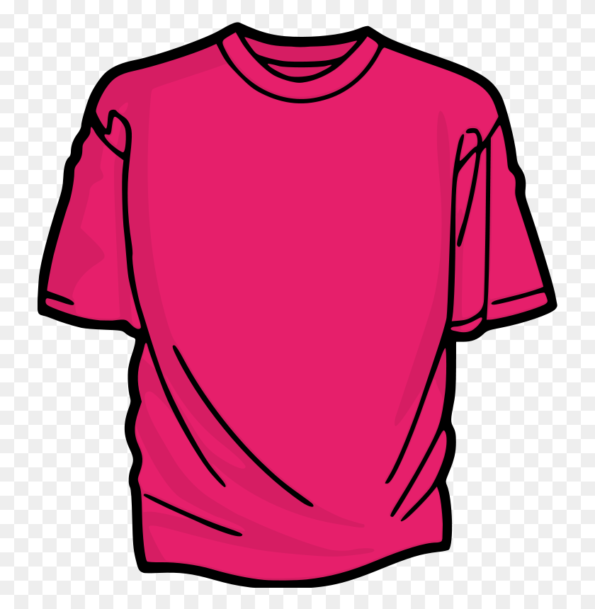 734x800 Free Clipart Pink T Shirt Kuba - Pink Shirt Clipart