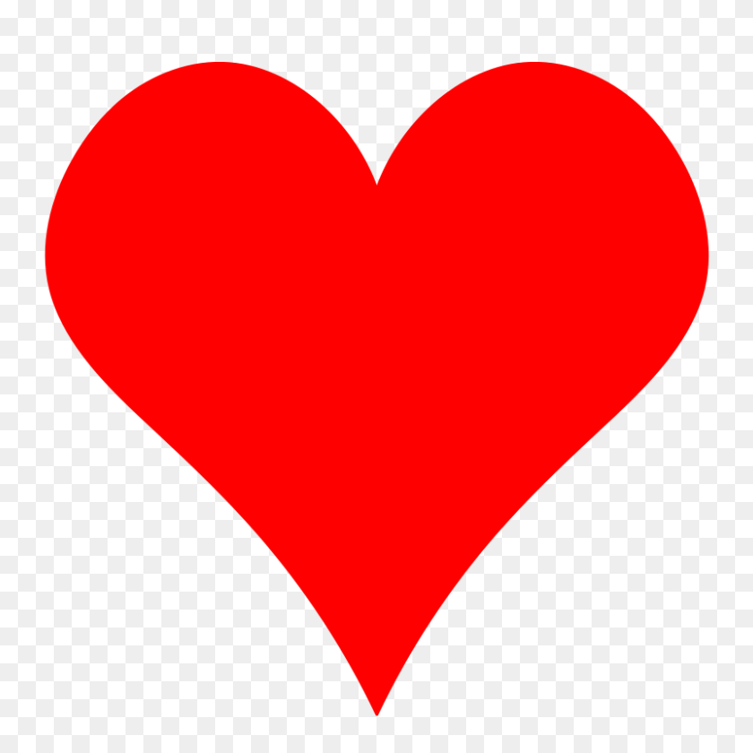 800x800 Free Clipart Plain Red Heart Shape - Red Heart Clip Art Free
