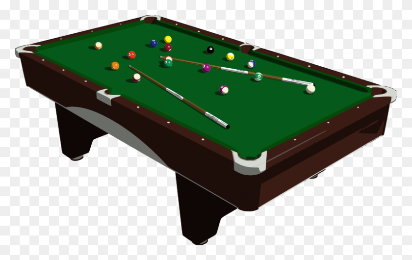 800x483 Free Clipart Pool Table Mazeo - Pool Table Clipart