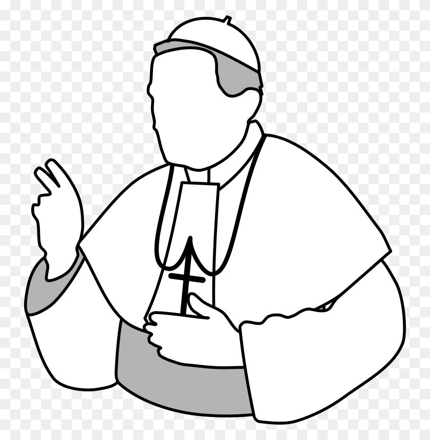746x800 Free Clipart Pope Aj - Pope Clipart