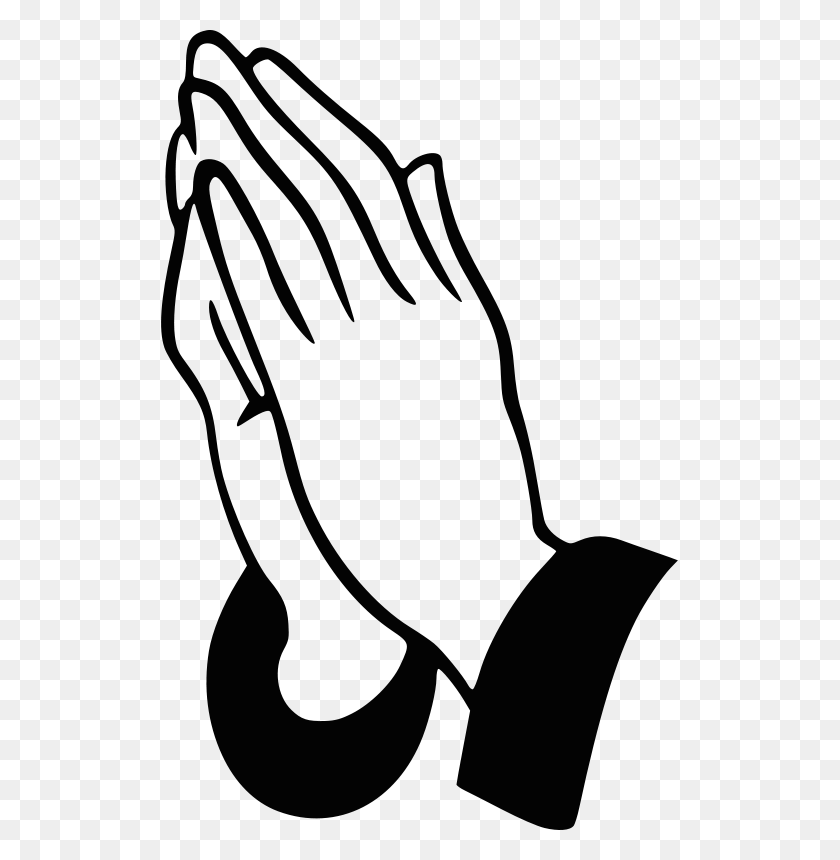 517x800 Free Clipart Praying Hands Anonymous - Black And White PNG