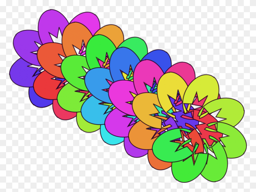 800x586 Free Clipart Rainbow Abstract - Rainbow Flower Clipart