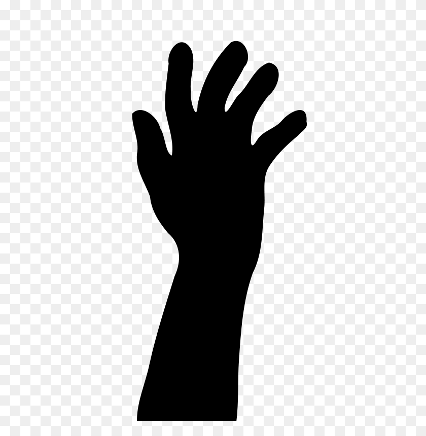 700x800 Free Clipart Raised Hand In Silhouette Dripsandcastle - Raised Hands PNG