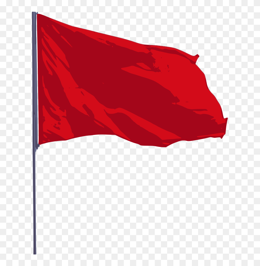 645x800 Free Clipart Red Flag Worker - Red Flag Clip Art