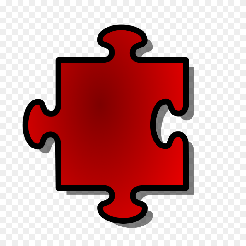 800x800 Бесплатный Клипарт Red Jigsaw Piece Nicubunu - Ориентационный Клипарт