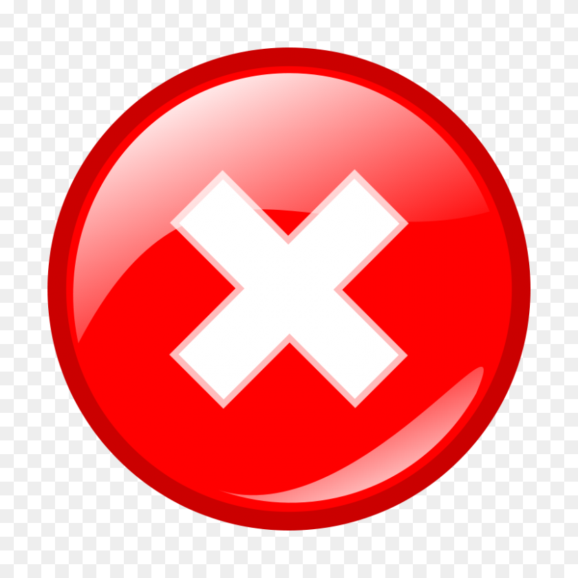 800x800 Free Clipart Red Round Error Warning Icon Molumen - Negative Clipart
