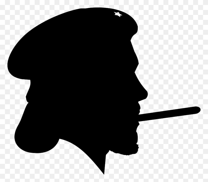 800x691 Free Clipart Revolutionary With Cigar Silhouette Profile - Cigar Clipart Black And White