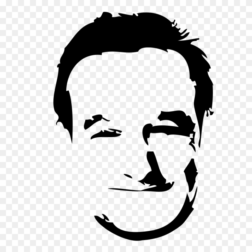 800x800 Free Clipart Robin Williams Cinemacookie - Robin Clipart Blanco Y Negro