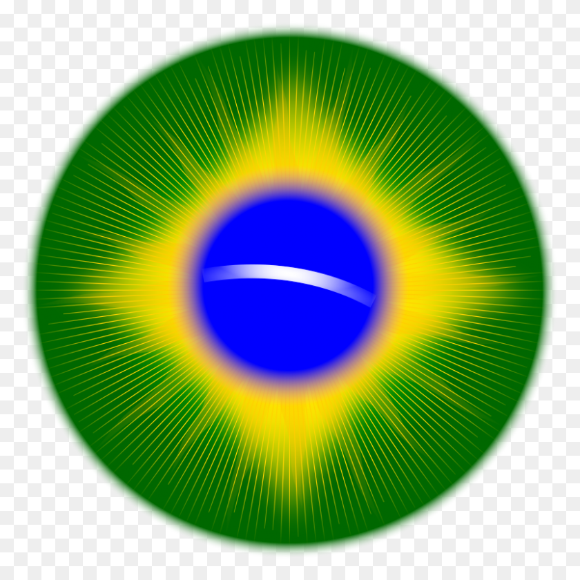 800x800 Free Clipart Rounded Brazil Flag Laobc - Brazil Flag Clipart