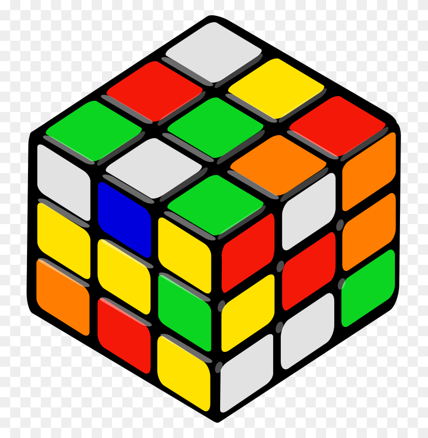 735x800 Free Clipart Rubik's Cube Random Petr Anonymous - Rubiks Cube Clipart