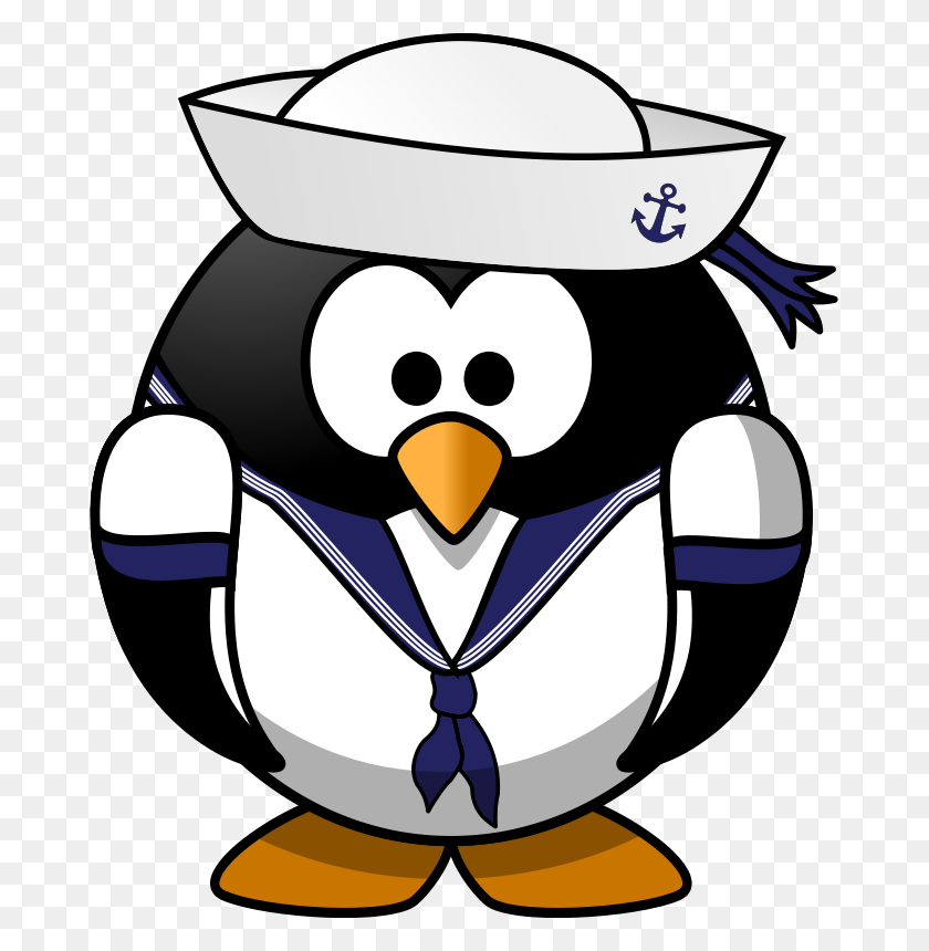 677x800 Free Clipart Sailor Penguin Moini - Sailor Clipart