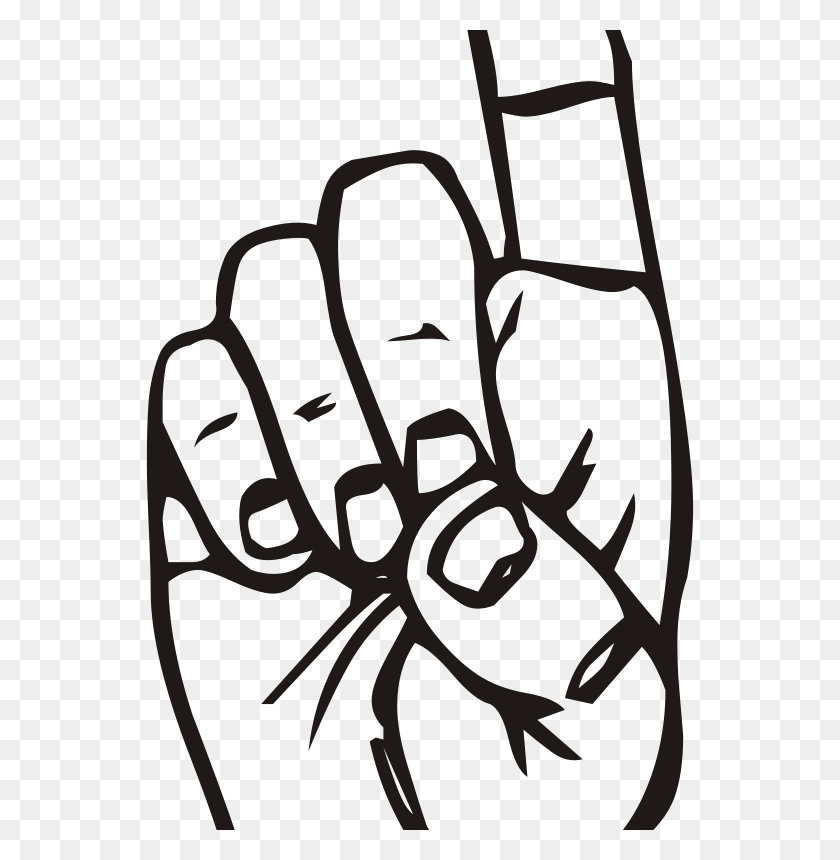 566x800 Free Clipart Sign Language D, Finger Pointing Liftarn - Sign Language Clip Art