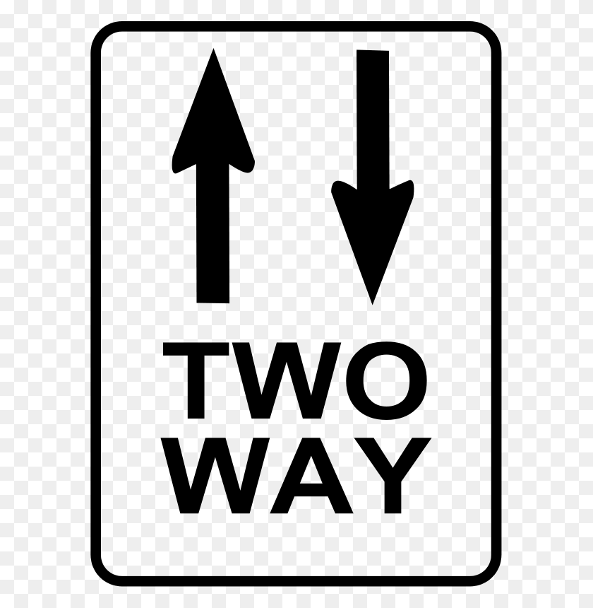 587x800 Free Clipart Sign Two Way Leomarc - Way Clipart