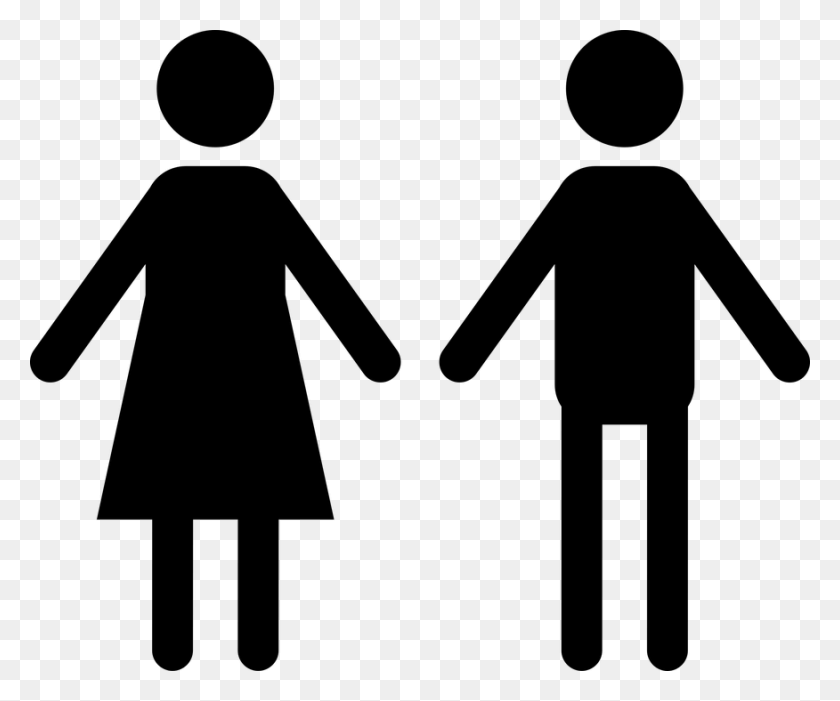 876x720 Free Clipart Silhouette Man And Woman - Male And Female Clipart