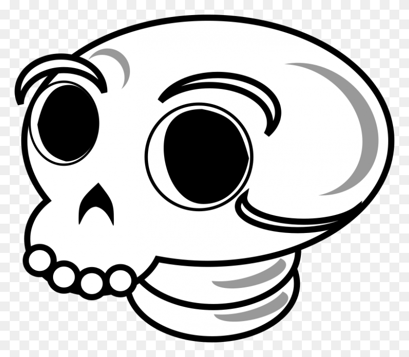 800x692 Free Clipart Skull Liftarn - Skeleton Clipart Blanco Y Negro