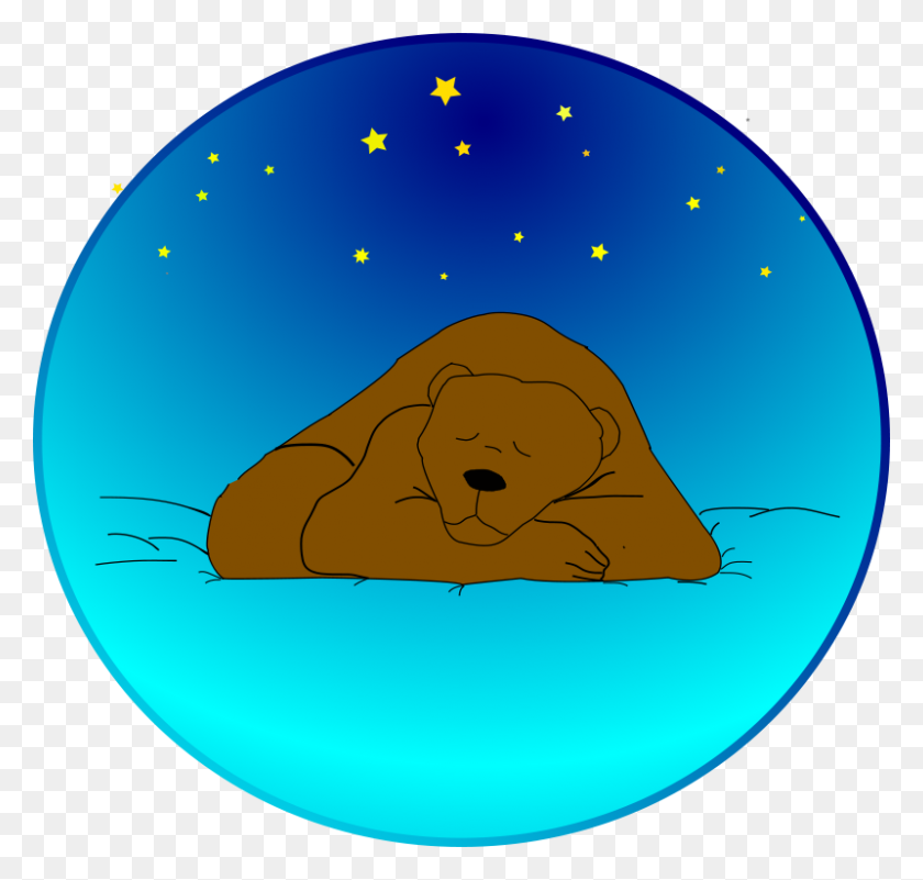 800x761 Бесплатный Клипарт Спящий Медведь Под Звездами Аноним - Спящая Собака Клипарт