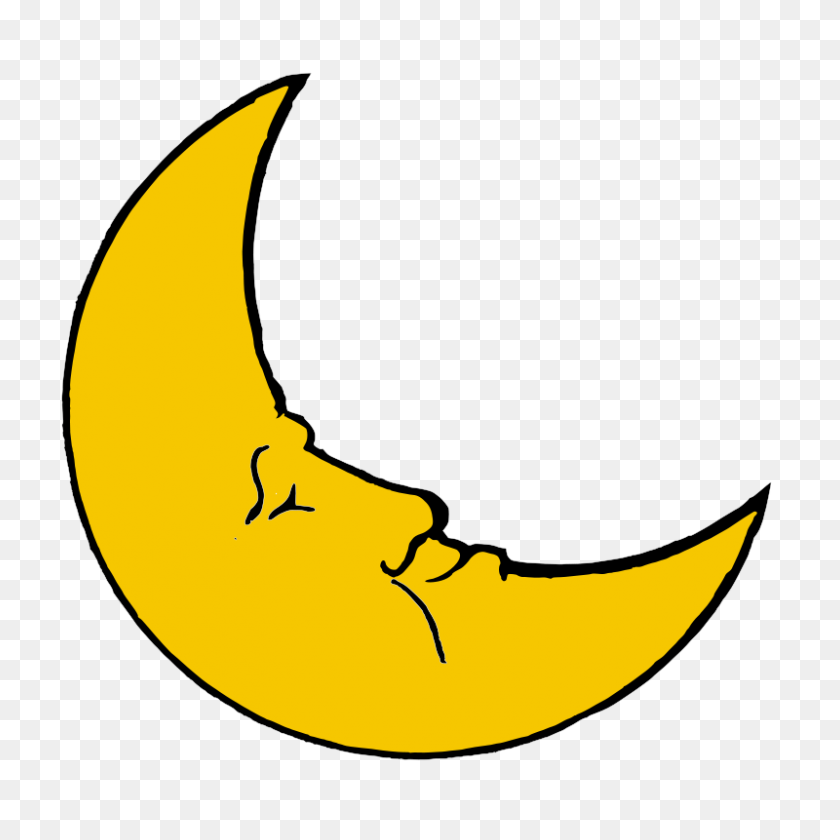 800x800 Free Clipart Smiling Crescent Moon Snifty - Free Moon Clipart