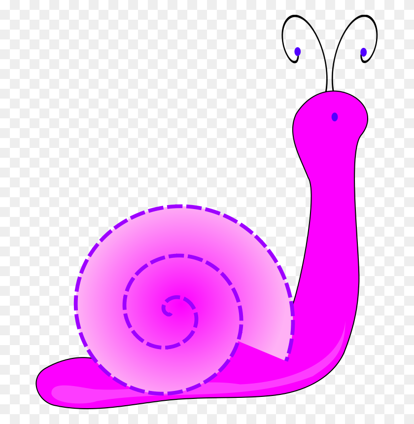 695x800 Free Clipart Snail Jesseakc - Dashed Line Clipart