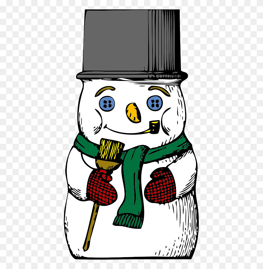 431x800 Free Clipart Snowman Johnny Automatic - Snowman Clipart Black And White Free