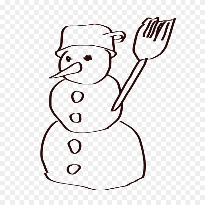 800x800 Free Clipart Snowman Sketch Nicubunu - Sketch Clipart
