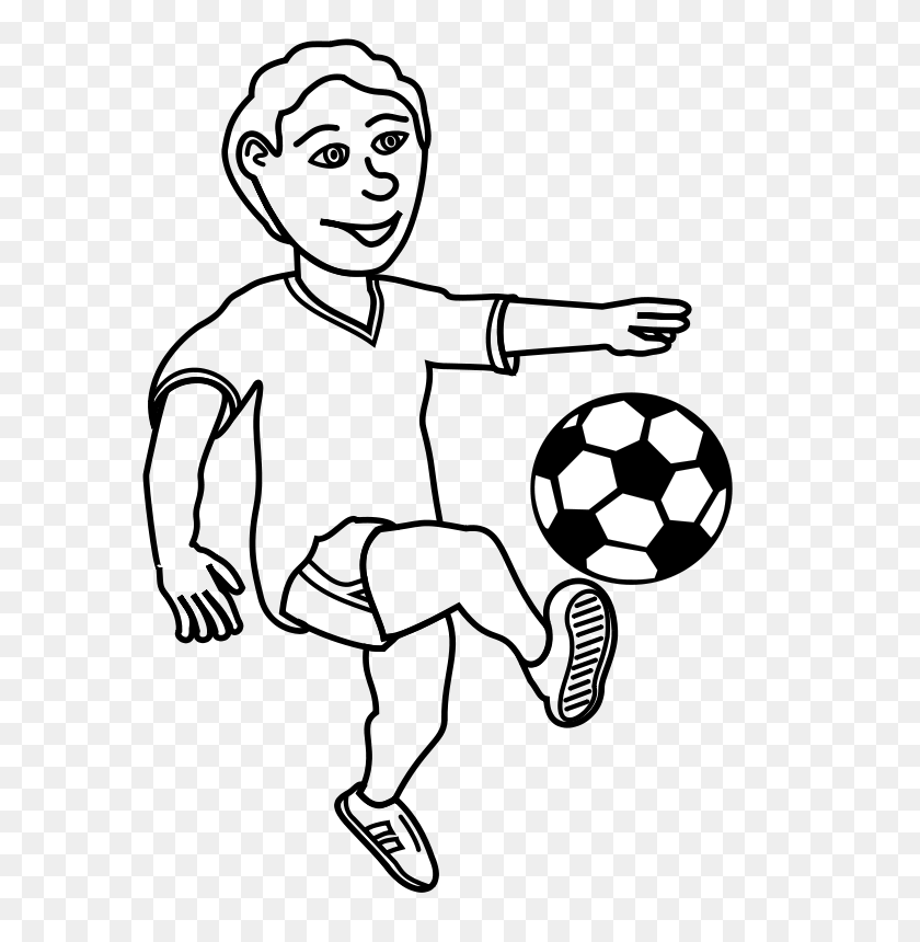600x800 Free Clipart Soccer Playing Boy Frankes - Clipart De Fútbol En Blanco Y Negro