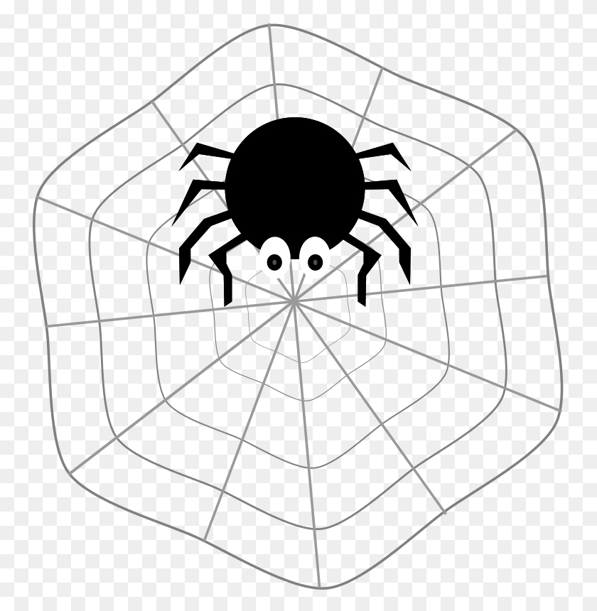 747x800 Free Clipart Spider On Web Matheod - Spider Web Clipart