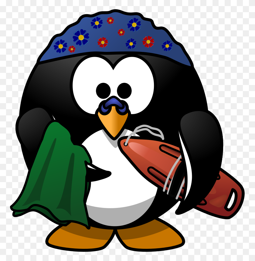 773x800 Free Clipart Swimmer Penguin Moini - Splash Day Clipart