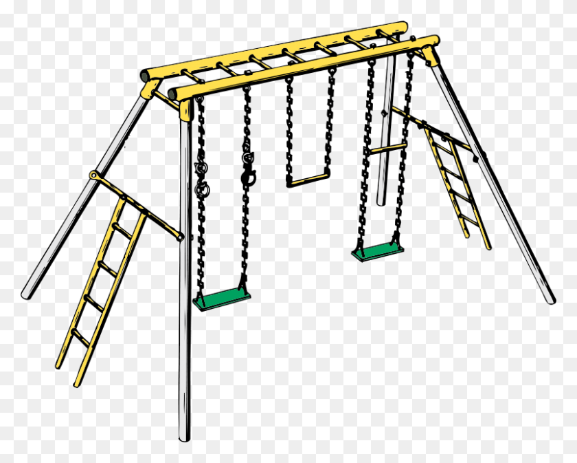 800x629 Free Clipart Swing Set Johnny Automatic - Swing Set Clipart