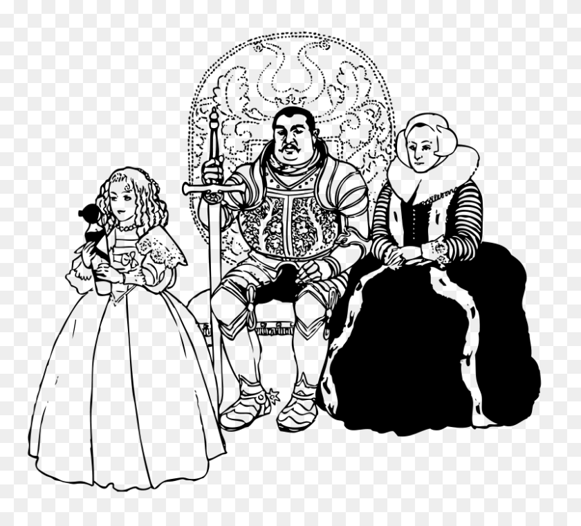 800x718 Free Clipart The Knight's Family Johnny Automatic - Black And White Family Clipart