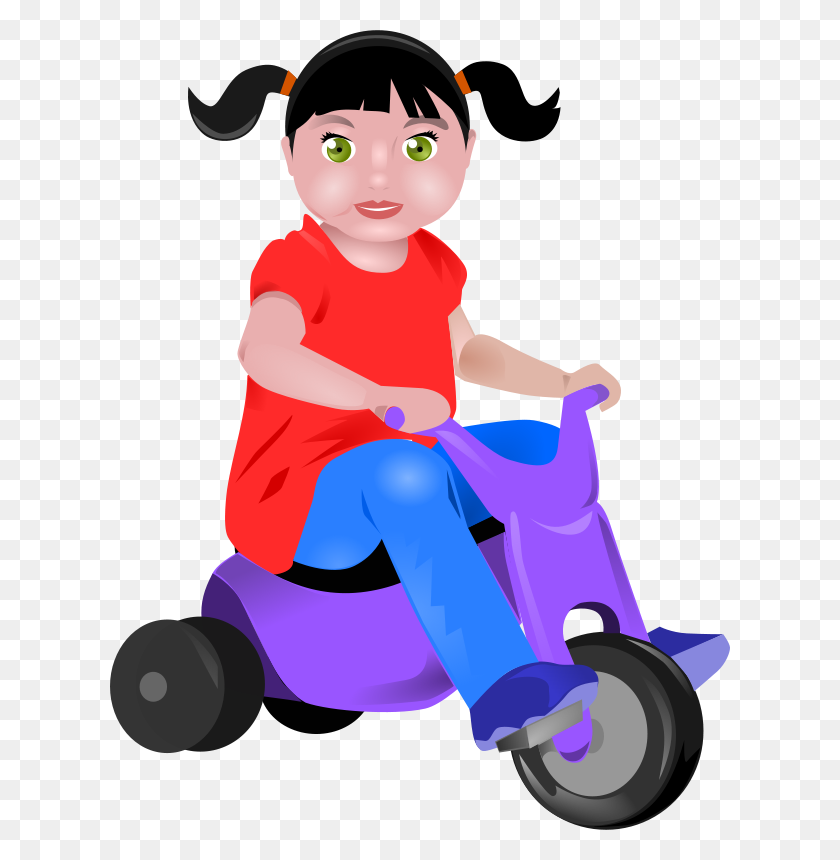 620x800 Free Clipart Toddler On Tricycle Wildchief - Tricycle Clipart