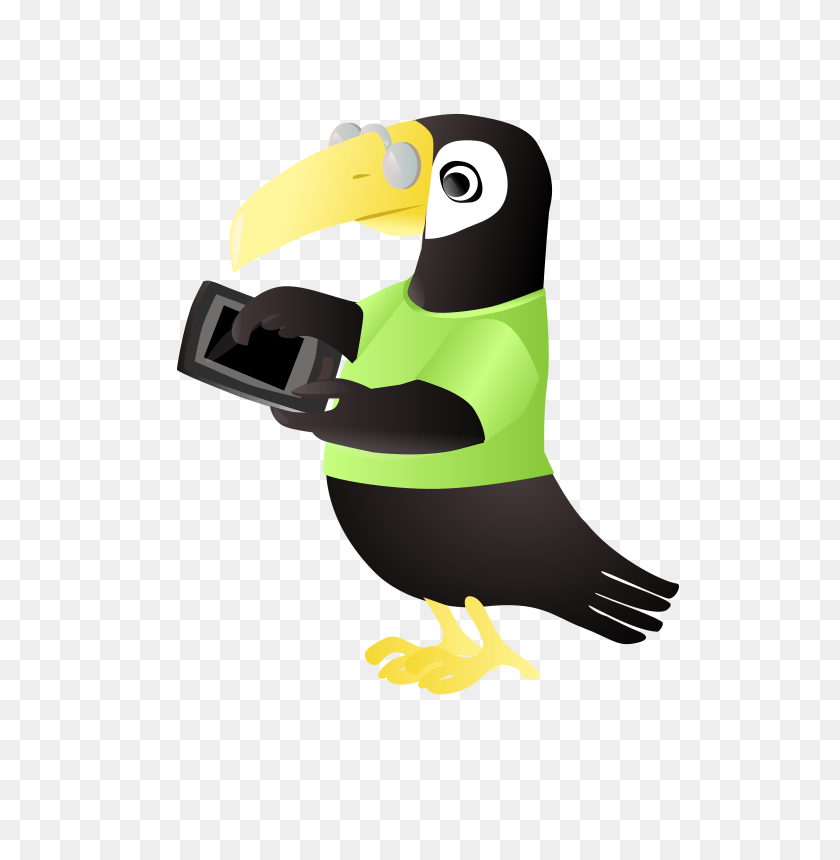 566x800 Free Clipart Toucan With Tablet Sissone - Toucan Clipart