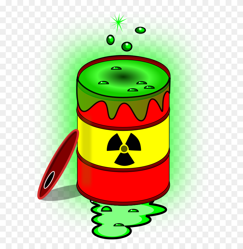645x800 Free Clipart Toxic Nuclear Barrel Piotrsy - Radioactive Clipart