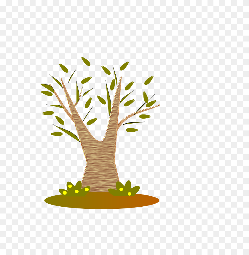 566x800 Free Clipart Tree Spevi - Tree With Leaves Clipart