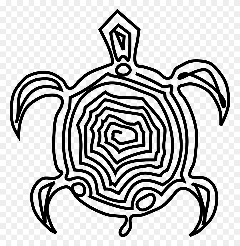 772x800 Free Clipart Turtle - Teapot Clipart Black And White