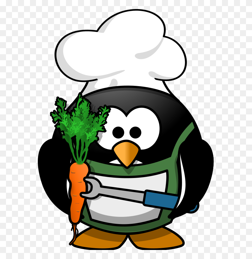 588x800 Free Clipart Veggie Penguin Moini - Vegetarian Clipart