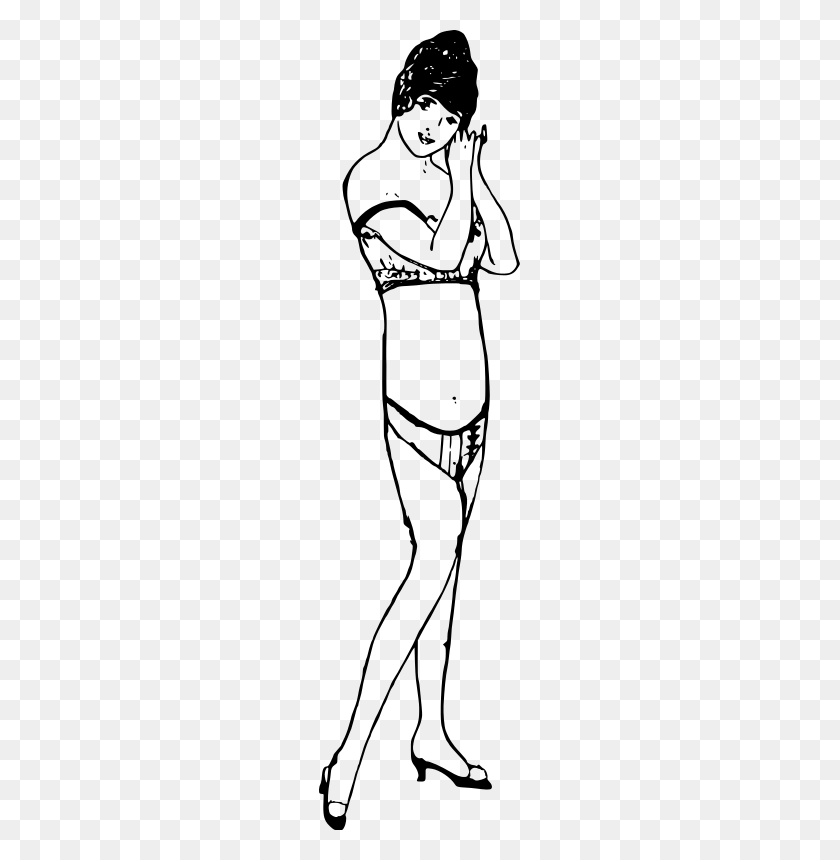 201x800 Free Clipart Vintage Woman In A Bikini - Vintage Woman Clipart