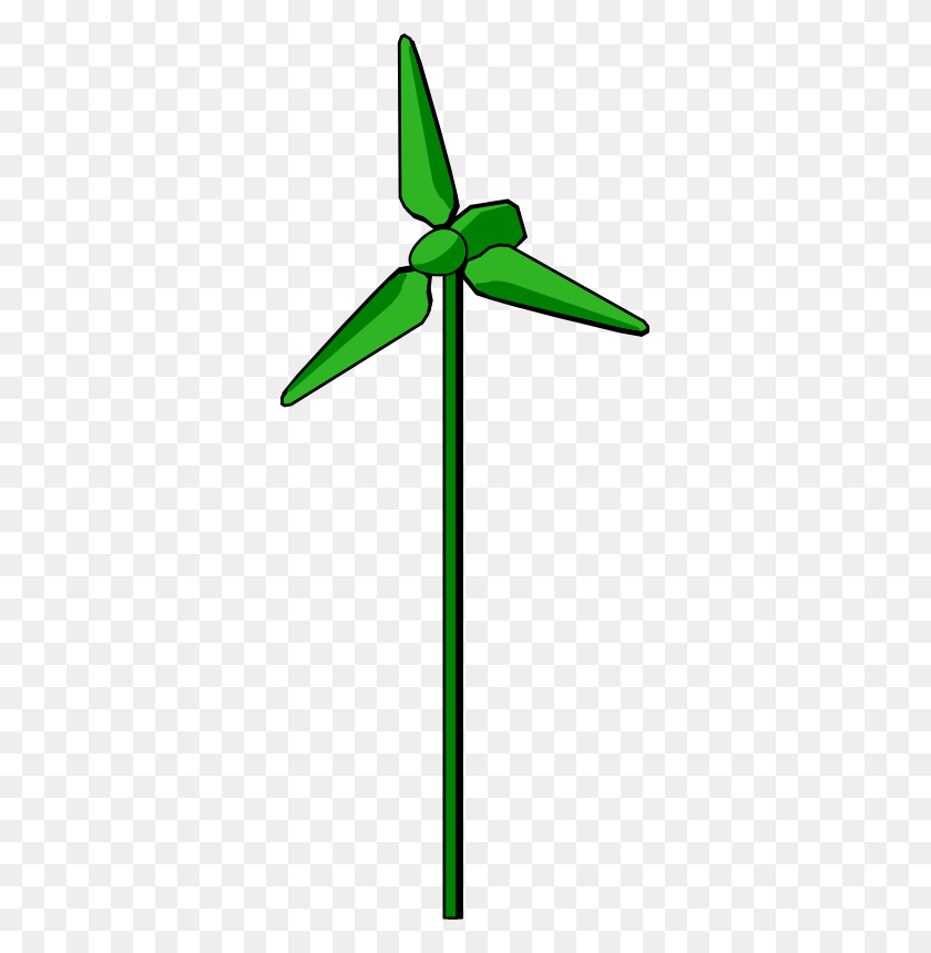 333x800 Free Clipart Wind Turbine Green Energie Positive - Wind Turbine Clipart